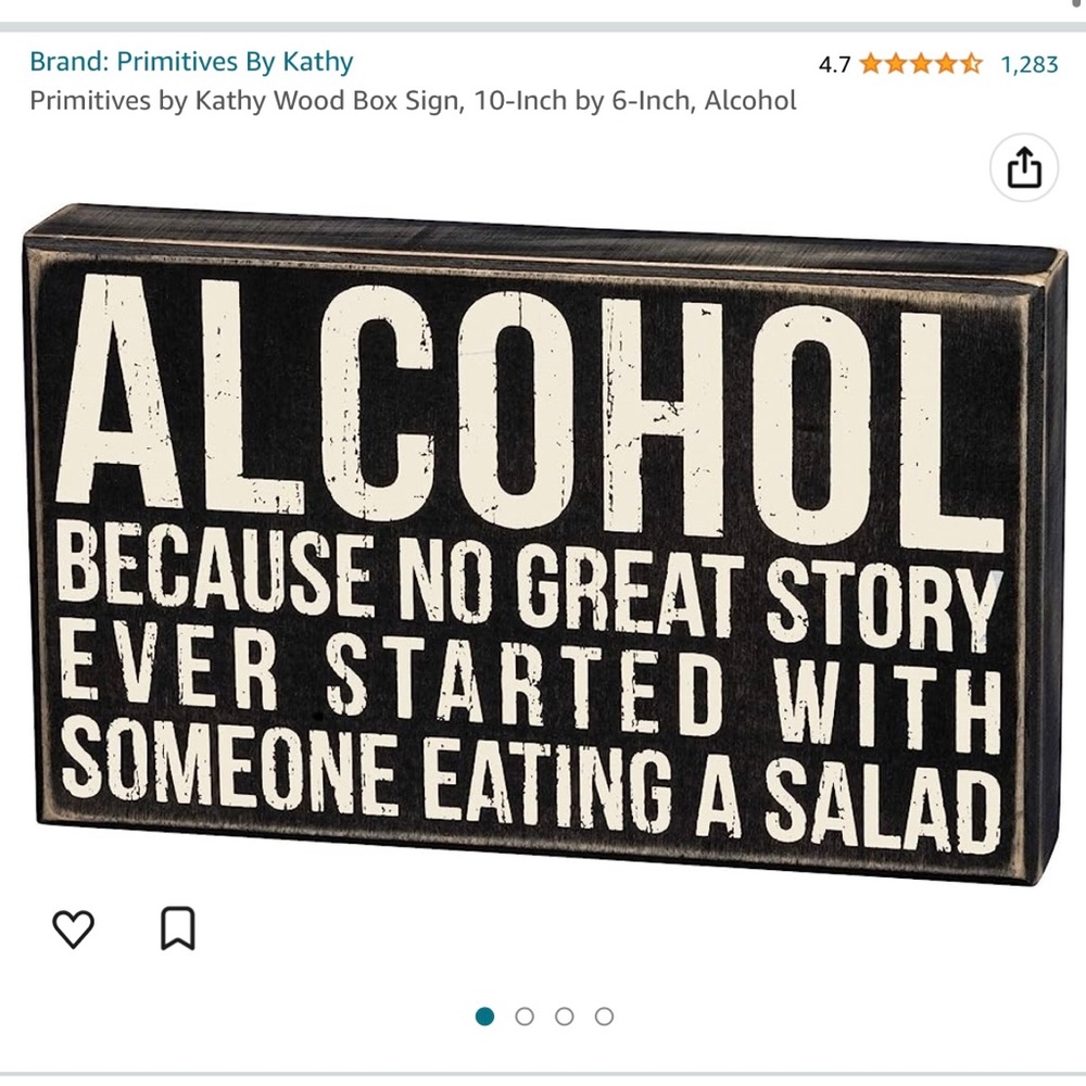 Primitives by Kathy wood block sign for bar cart